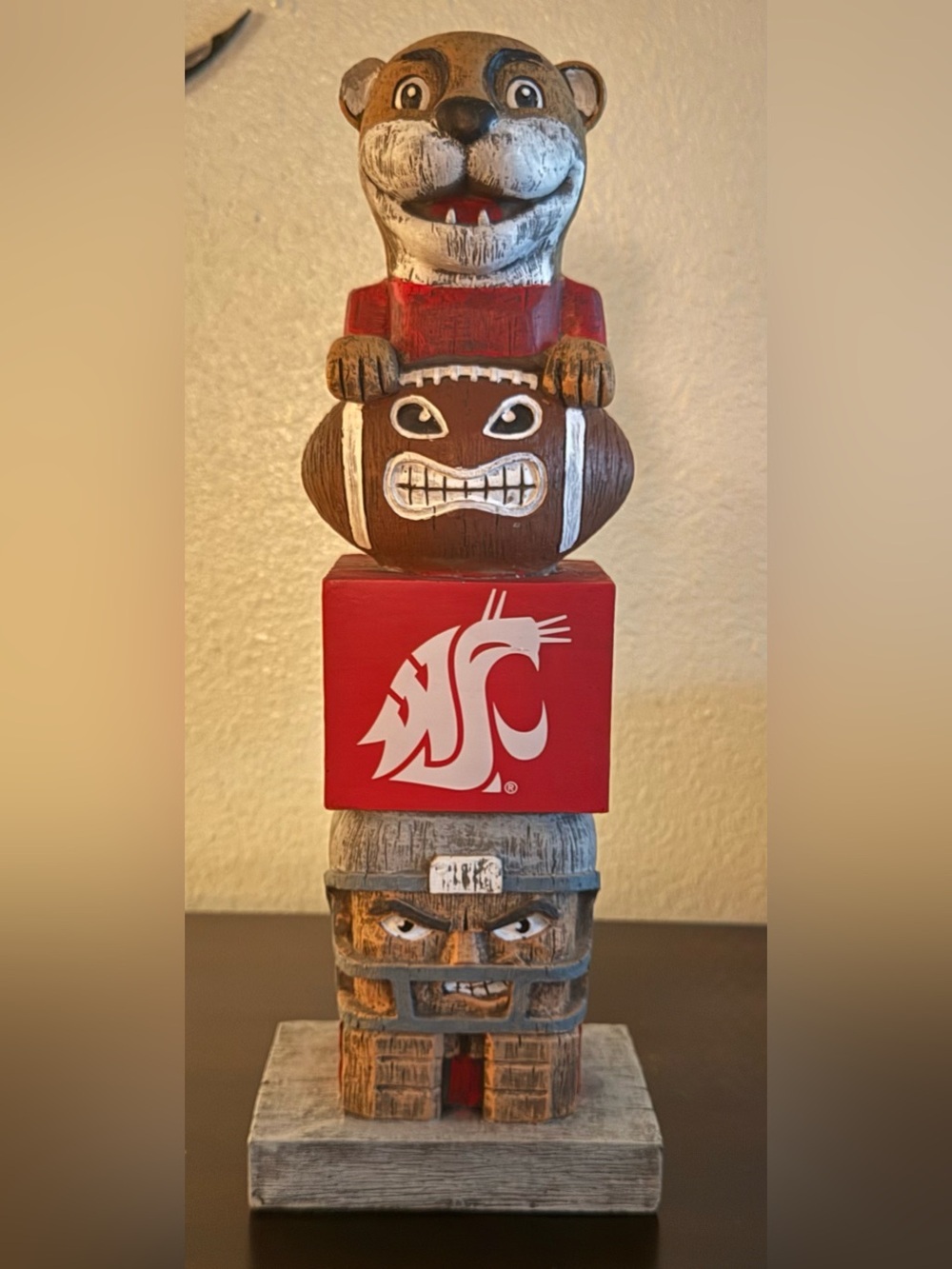 NCAA Washington State Cougars Totem Statue | WSU Decor | Football Collectible - Picture 2 of 6